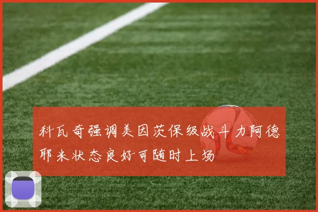 科瓦奇强调美因茨保级战斗力阿德耶米状态良好可随时上场